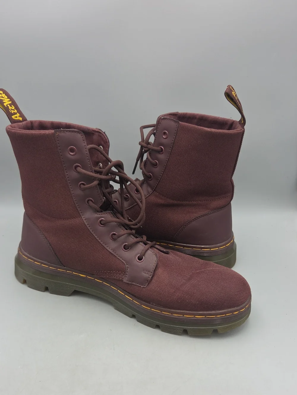 Dr. Martens Men's Combs Casual Combat Boots Lace Up Durable Sole 13 Brown Red